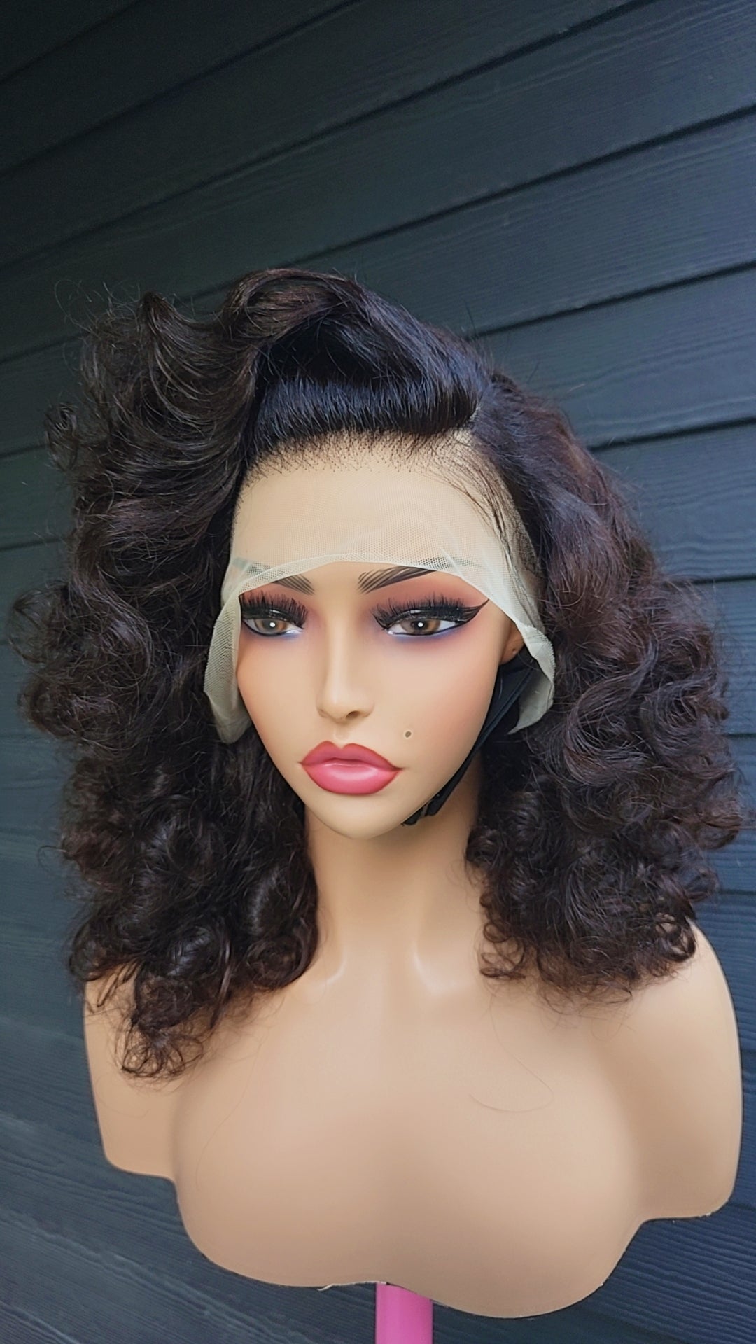 18" Bouncy Curls 13x4 Lace Frontal Wig – TB33 (Dark Auburn)