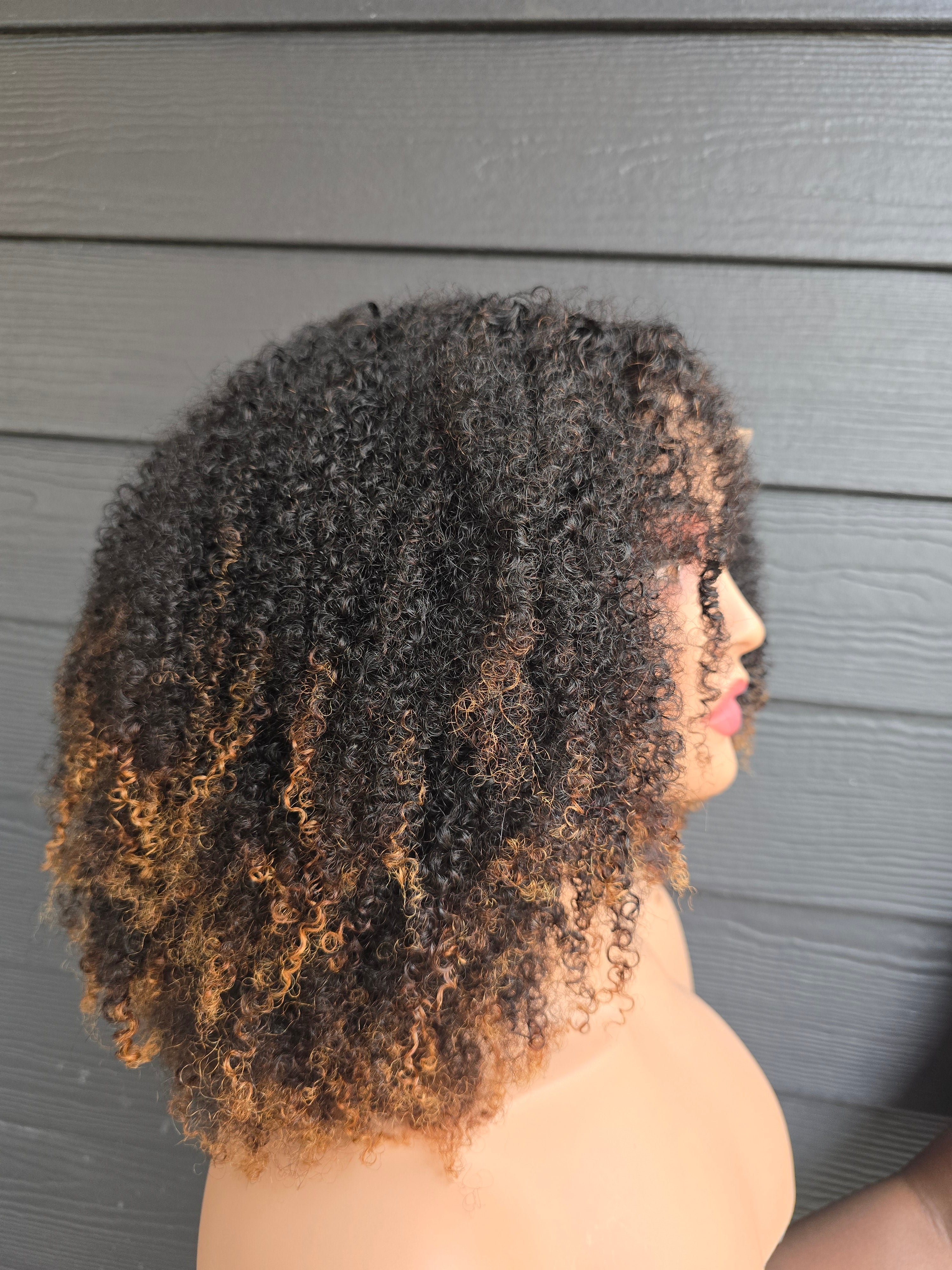 The Marbella Unit | 16 inch 4x4 Glue-less curly Wig | 4B-4C exotic curl pattern