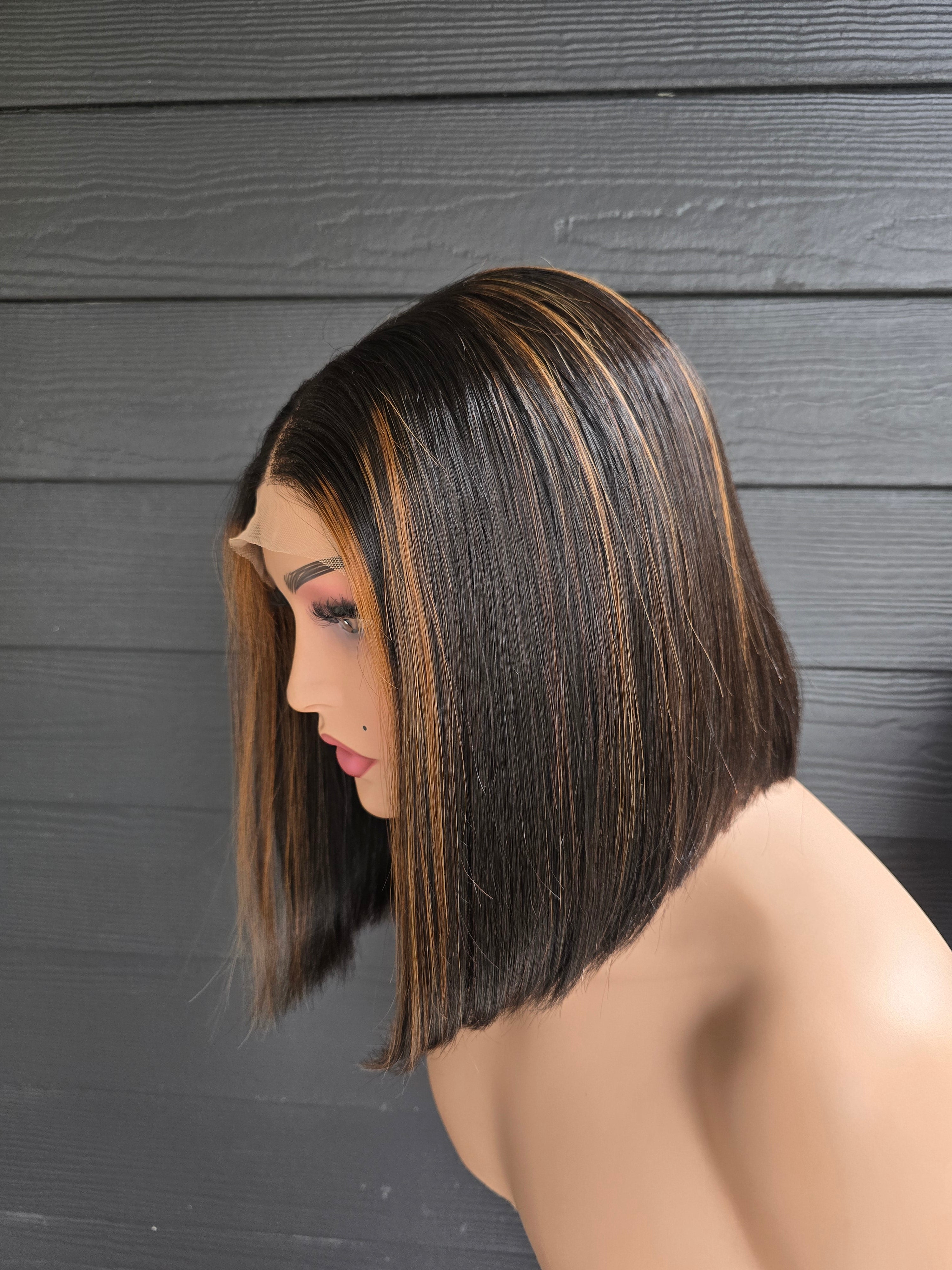 The Honey Spice Unit | 10" Custom Highlight Glue-less Bob