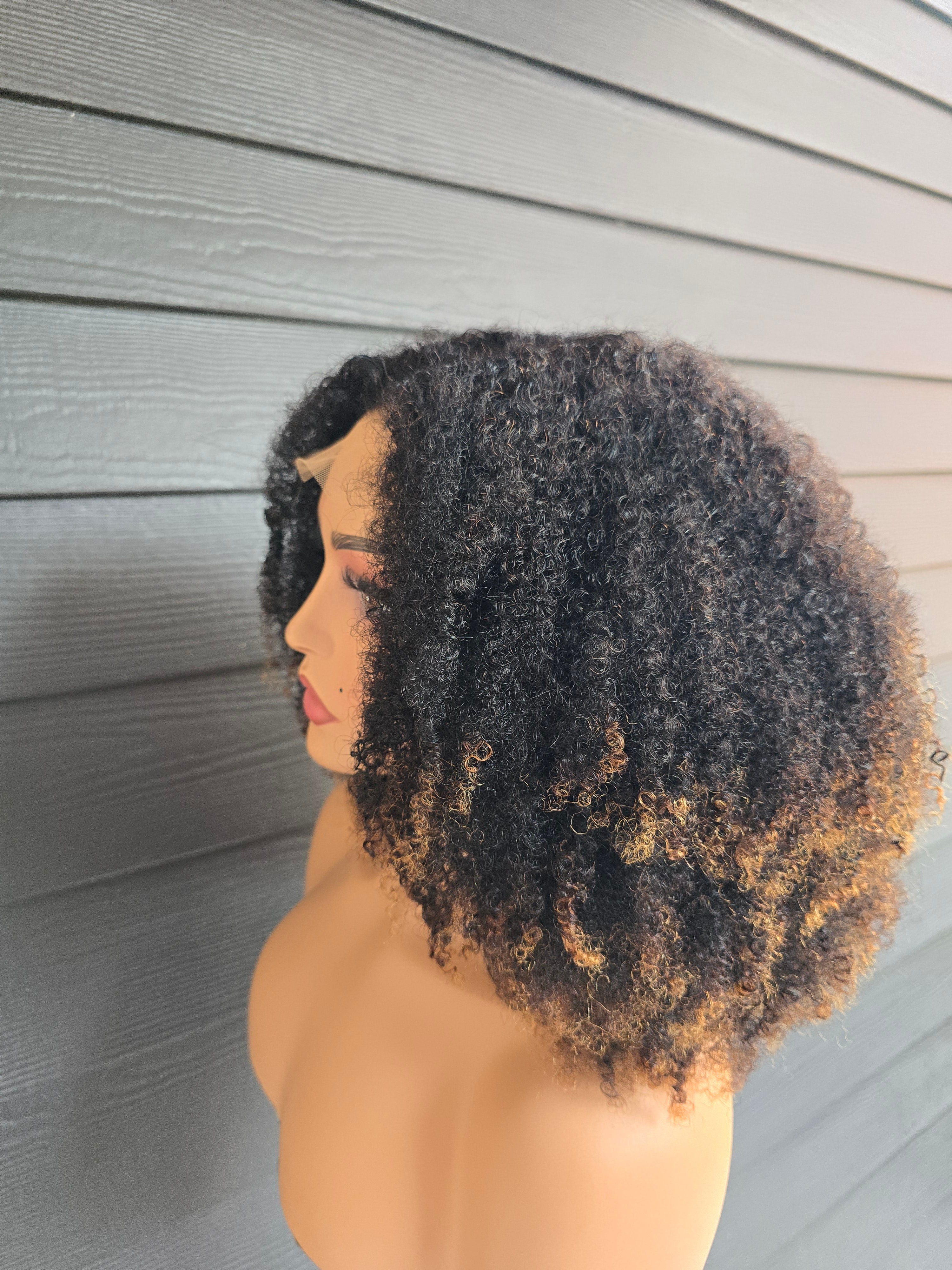 The Marbella Unit | 16 inch 4x4 Glue-less curly Wig | 4B-4C exotic curl pattern
