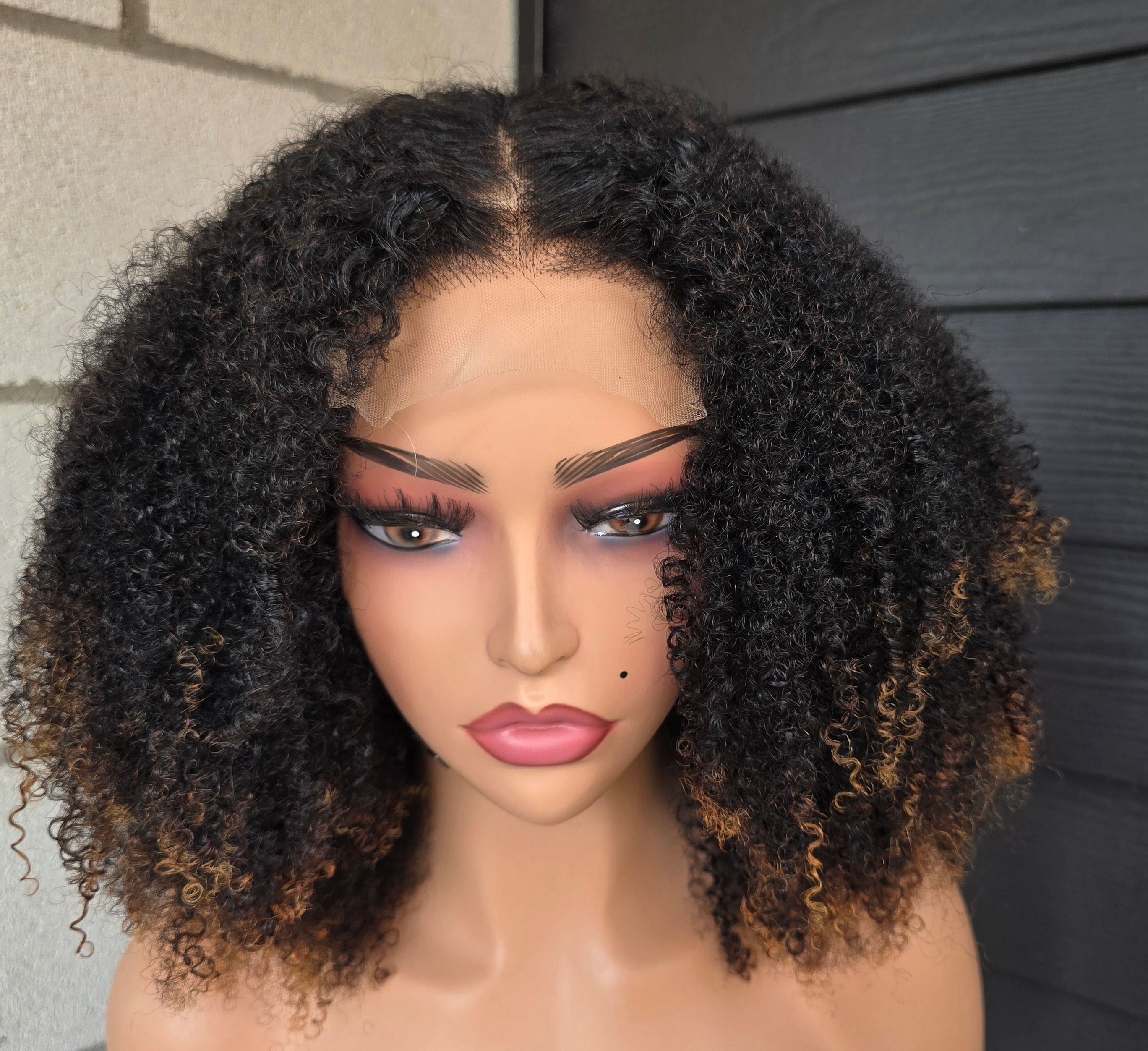 The Marbella Unit | 16 inch 4x4 Glue-less curly Wig | 4B-4C exotic curl pattern