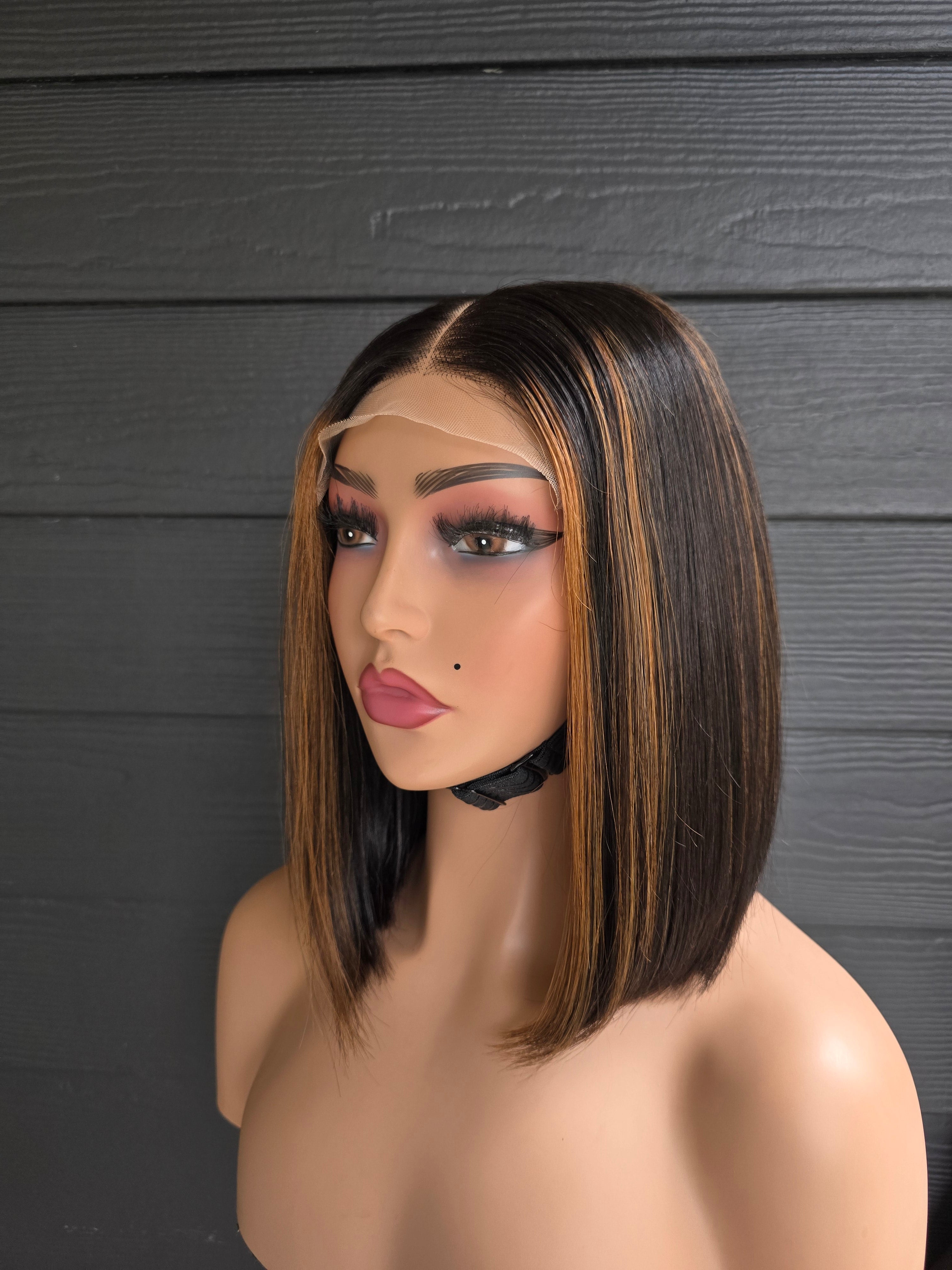 The Honey Spice Unit | 10" Custom Highlight Glue-less Bob