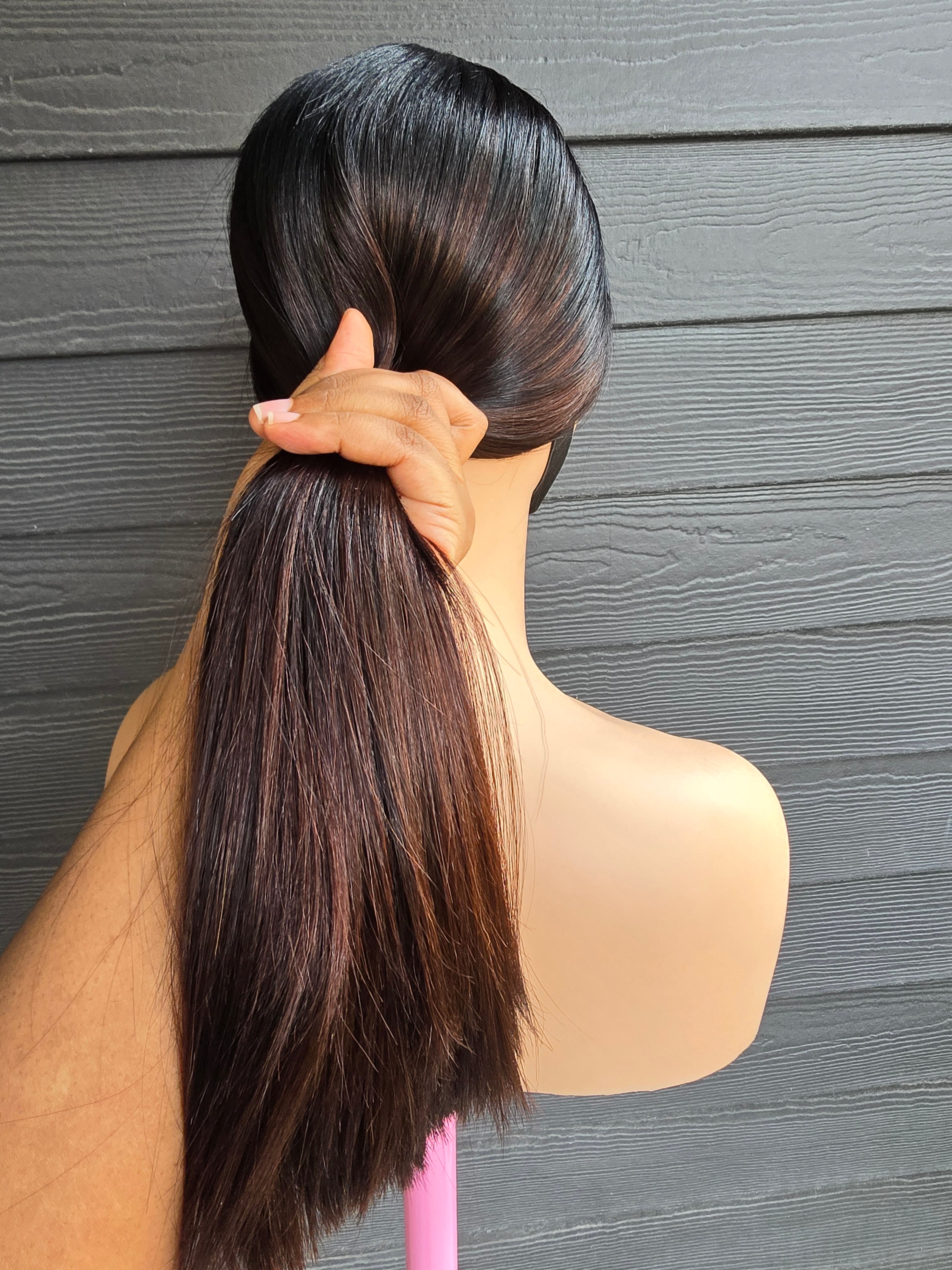 20" Virgin Hair 2x6 Closure Wig - Double Drawn Mixed Color with Dark Closure