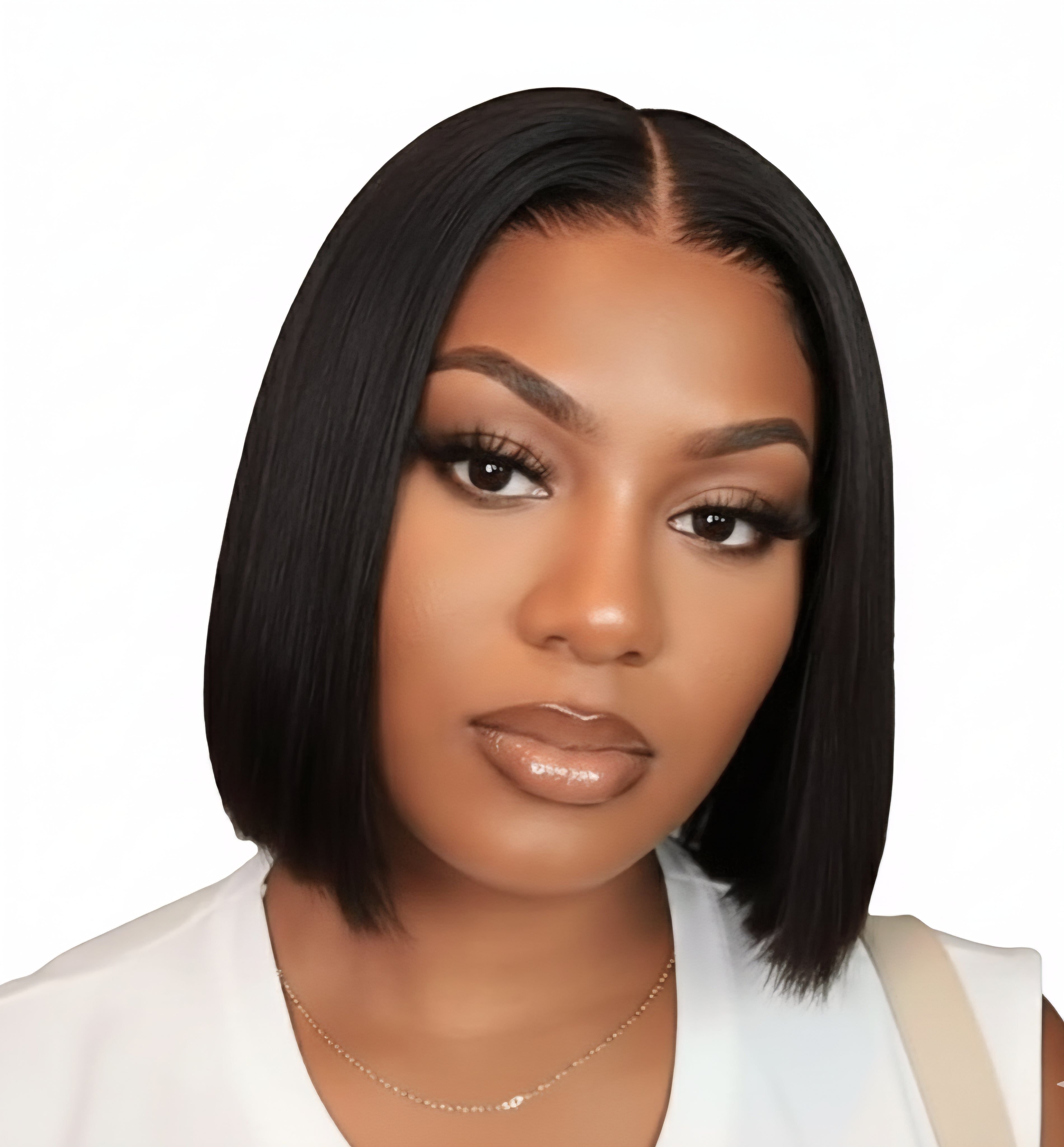 8” Straight Bob Wig – Pre-Bleached Knots 5x5 Closure | Natural Black
