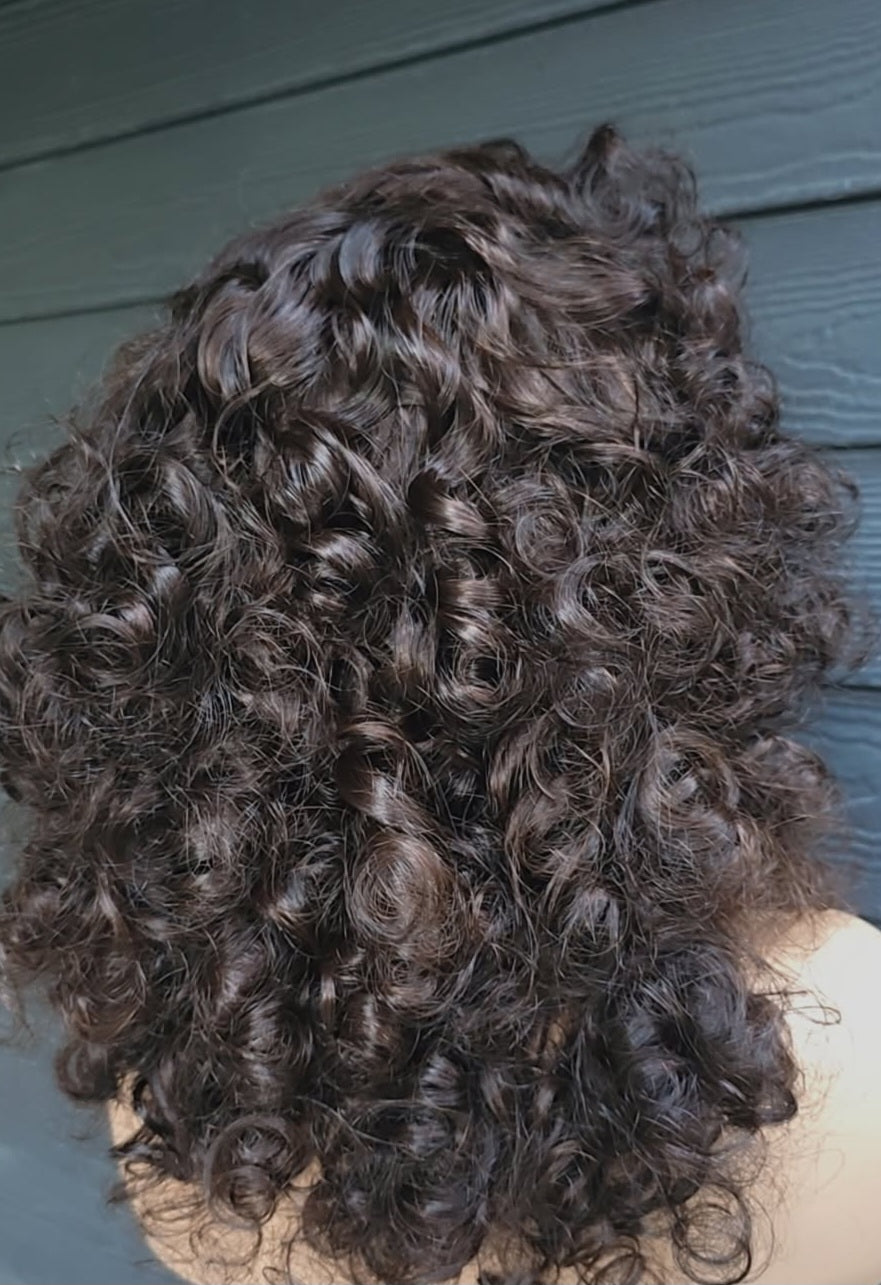 18" Bouncy Curls 13x4 Lace Frontal Wig – TB33 (Dark Auburn)