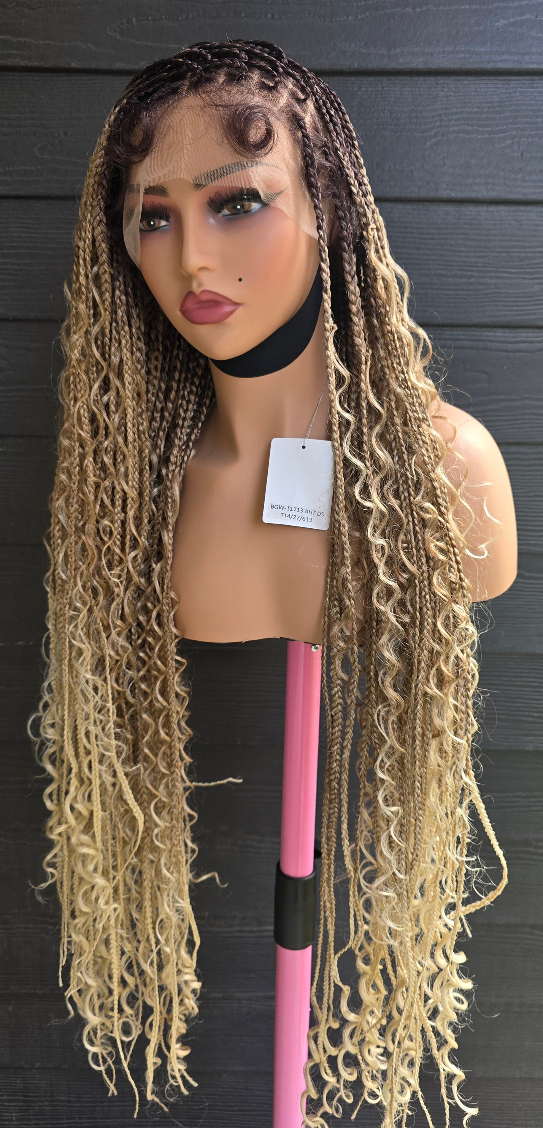 38" Full Lace Bohemian Knotless Braided Wig | Premium Futura Fiber Curls