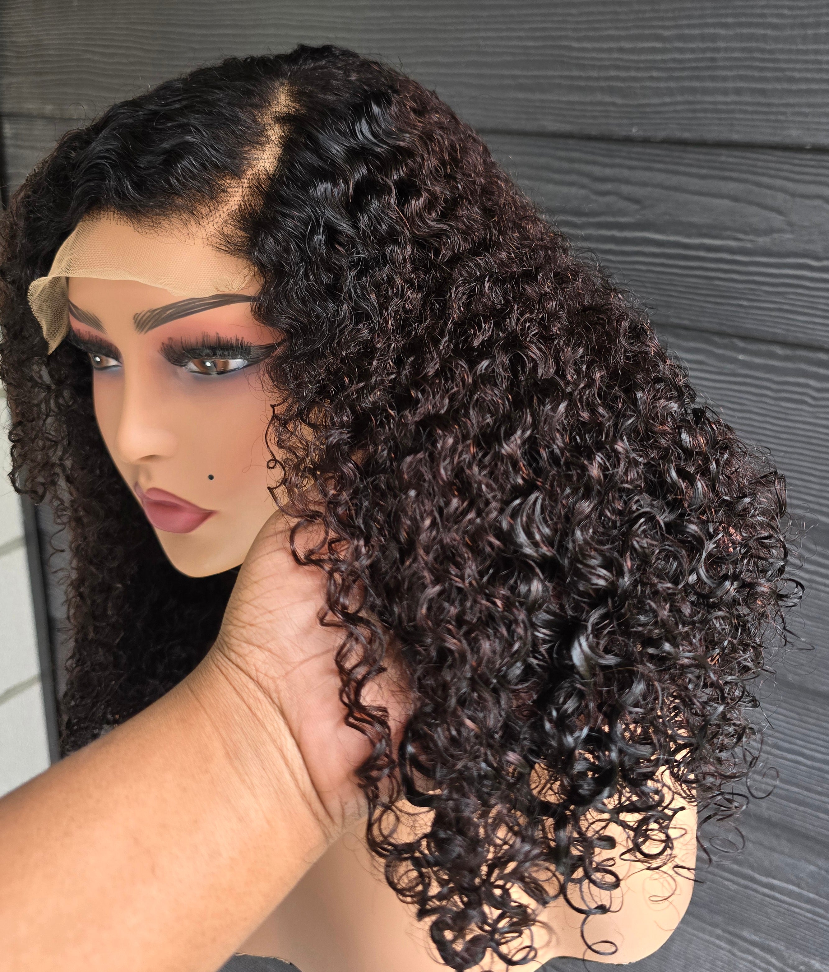 Luxury vietnamese Curly Raw Hair 4x4 Lace Closure Wig | Double Drawn 300% Density (Color TB/33) | 16 inch
