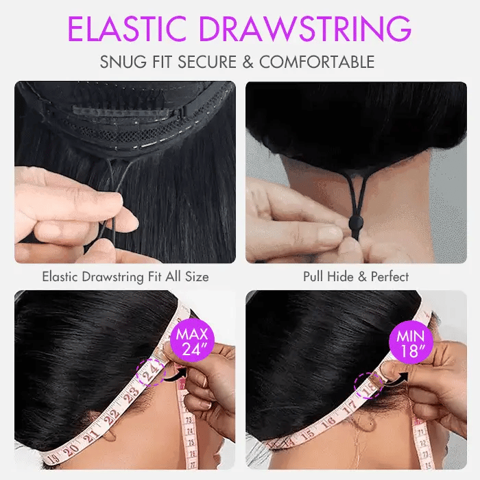 8” Straight Bob Wig – Pre-Bleached Knots 5x5 Closure | Natural Black
