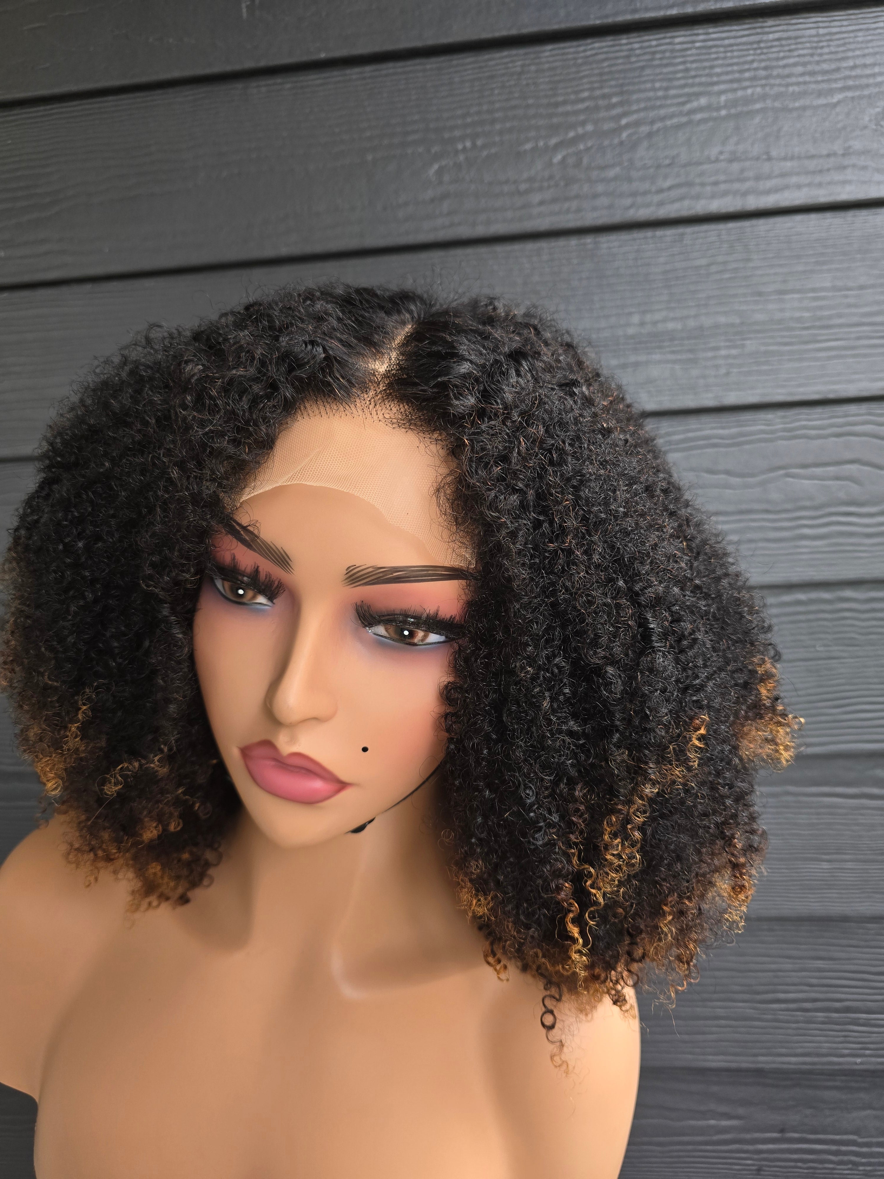 The Marbella Unit | 16 inch  4x4 Glue-less  curly Wig | 4B-4C exotic curl pattern
