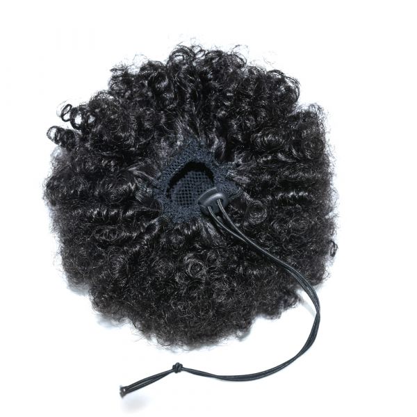 8" Curly Afro Human Hair Drawstring Ponytail Extension